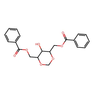 [6-(Benzoyloxymethyl)-5-hydroxy-1,3-dioxan-4-yl]methyl benzoate structure