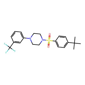 1-((4-(Tert-butyl)phenyl)sulfonyl)-4-(3-(trifluoromethyl)phenyl)piperazine structure