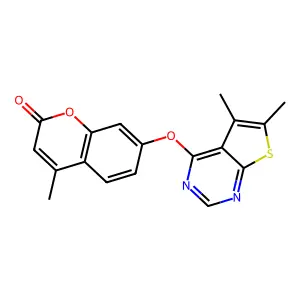 7-(5,6-Dimethyl-thieno[2,3-d]pyrimidin-4-yloxy)-4-methyl-chromen-2-one structure