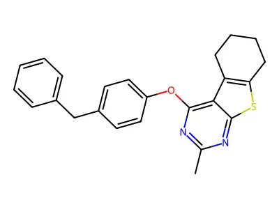 4-(4-Benzylphenoxy)-2-methyl-5,6,7,8-tetrahydro[1]benzothieno[2,3-d]pyrimidine structure