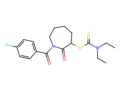 1-(4-Fluorobenzoyl)-2-oxoazepan-3-yl diethylcarbamodithioate structure