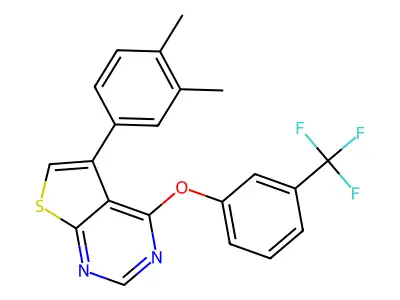 5-(3,4-Dimethylphenyl)-4-[3-(trifluoromethyl)phenoxy]thieno[2,3-d]pyrimidine structure