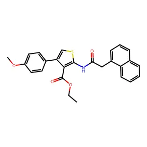 Ethyl 4-(4-methoxyphenyl)-2-[(1-naphthylacetyl)amino]-3-thiophenecarboxylate structure