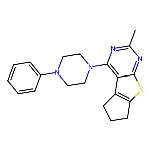 10-methyl-12-(4-phenylpiperazin-1-yl)-7-thia-9,11-diazatricyclo[6.4.0.0^{2,6}]dodeca-1(8),2(6),9,11-tetraene structure