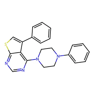 5-Phenyl-4-(4-phenyl-1-piperazinyl)thieno[2,3-d]pyrimidine structure