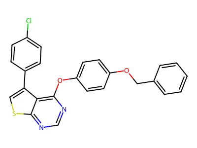4-[4-(Benzyloxy)phenoxy]-5-(4-chlorophenyl)thieno[2,3-d]pyrimidine structure