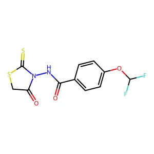 4-(difluoromethoxy)-N-(4-oxo-2-sulfanylidene-1,3-thiazolidin-3-yl)benzamide structure