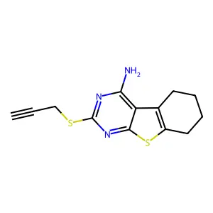 2-(Prop-2-ynylsulfanyl)-5,6,7,8-tetrahydro[1]benzothieno[2,3-d]pyrimidin-4-amine structure