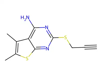 5,6-Dimethyl-2-(2-propyn-1-ylthio)thieno[2,3-D]pyrimidin-4-amine structure