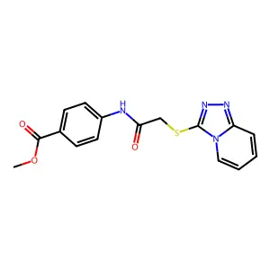 Methyl 4-{[([1,2,4]triazolo[4,3-a]pyridin-3-ylsulfanyl)acetyl]amino}benzoate structure