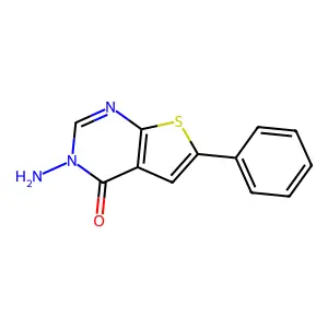 3-amino-6-phenyl-3H,4H-thieno[2,3-d]pyrimidin-4-one structure