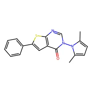 3-(2,5-Dimethylpyrrol-1-yl)-6-phenylthieno[2,3-d]pyrimidin-4-one structure
