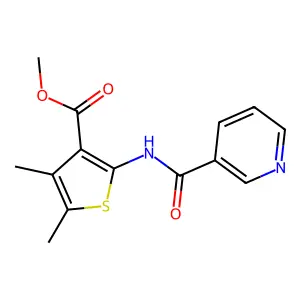 Methyl 4,5-dimethyl-2-(3-pyridylcarbonylamino)thiophene-3-carboxylate structure