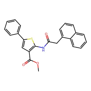 Methyl 2-(2-naphthylacetylamino)-5-phenylthiophene-3-carboxylate structure