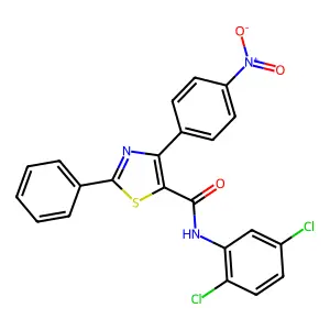 N-(2,5-dichlorophenyl)-4-{4-nitrophenyl}-2-phenyl-1,3-thiazole-5-carboxamide structure
