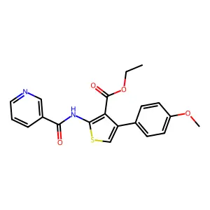 Ethyl 4-(4-methoxyphenyl)-2-(nicotinamido)thiophene-3-carboxylate structure