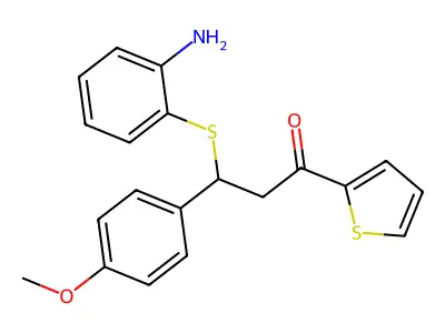 3-(2-Aminophenylthio)-3-(4-methoxyphenyl)-1-(2-thienyl)propan-1-one structure