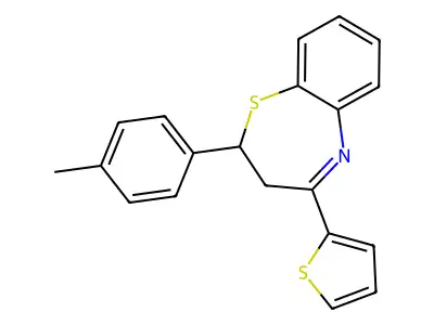 2-(4-Methylphenyl)-4-thien-2-yl-2,3-dihydro-1,5-benzothiazepine structure