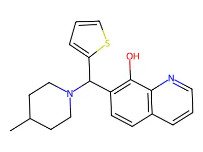7-[(4-Methylpiperidyl)-2-thienylmethyl]quinolin-8-ol structure