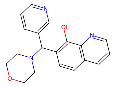 7-[Morpholin-4-yl(pyridin-3-yl)methyl]quinolin-8-ol structure