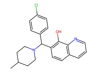 7-[(4-Chlorophenyl)(4-methylpiperidin-1-yl)methyl]quinolin-8-ol structure
