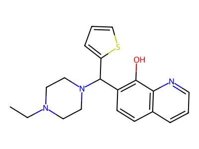 7-[(4-Ethylpiperazin-1-yl)(thiophen-2-yl)methyl]quinolin-8-ol structure