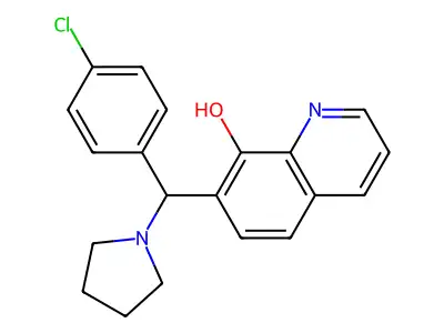 7-[(4-Chlorophenyl)(pyrrolidin-1-yl)methyl]quinolin-8-ol structure