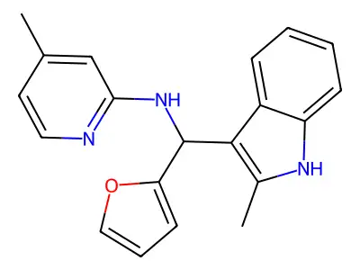 N-[(furan-2-yl)(2-methyl-1H-indol-3-yl)methyl]-4-methylpyridin-2-amine structure