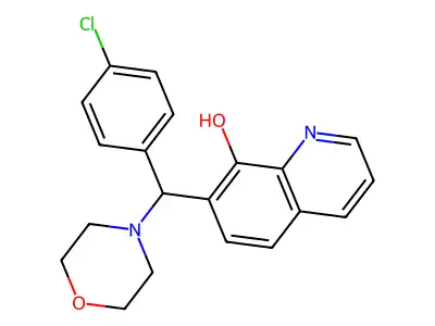 7-[(4-Chlorophenyl)(morpholin-4-yl)methyl]quinolin-8-ol structure