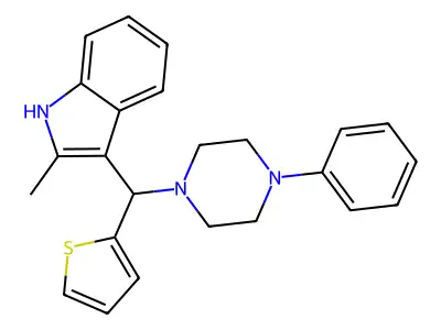 2-methyl-3-[(4-phenylpiperazin-1-yl)(thiophen-2-yl)methyl]-1H-indole structure