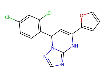 7-(2,4-dichlorophenyl)-5-(furan-2-yl)-4,7-dihydro[1,2,4]triazolo[1,5-a]pyrimidine structure