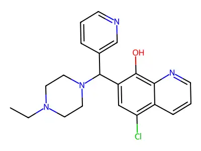 5-Chloro-7-((4-ethylpiperazin-1-yl)(pyridin-3-yl)methyl)quinolin-8-ol structure