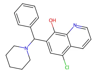 5-Chloro-7-[phenyl(piperidin-1-yl)methyl]quinolin-8-ol structure