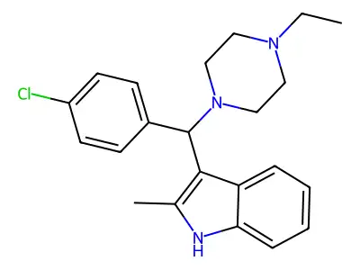 3-((4-chlorophenyl)(4-ethylpiperazin-1-yl)methyl)-2-methyl-1H-indole structure