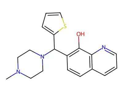 7-[(4-Methylpiperazinyl)-2-thienylmethyl]quinolin-8-ol structure