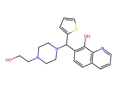 7-[[4-(2-Hydroxyethyl)piperazin-1-yl]-thiophen-2-ylmethyl]quinolin-8-ol structure
