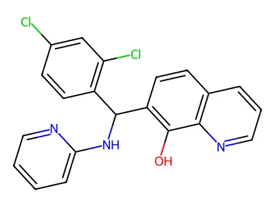 7-((2,4-Dichlorophenyl)(pyridin-2-ylamino)methyl)quinolin-8-ol structure