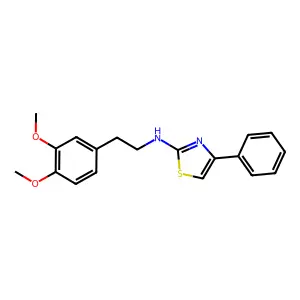 N-[2-(3,4-dimethoxyphenyl)ethyl]-4-phenyl-1,3-thiazol-2-amine structure