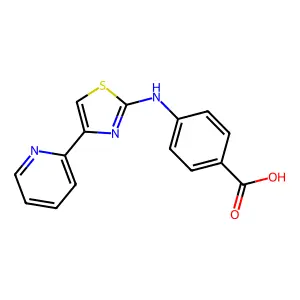 Benzoic acid, 4-[[4-(2-pyridinyl)-2-thiazolyl]amino]- structure