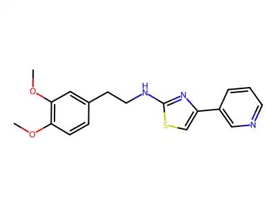 [2-(3,4-Dimethoxy-phenyl)-ethyl]-(4-pyridin-3-yl-thiazol-2-yl)-amine structure