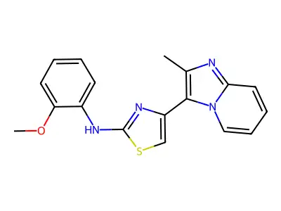 N-(2-methoxyphenyl)-4-(2-methylimidazo[1,2-a]pyridin-3-yl)-1,3-thiazol-2-amine structure