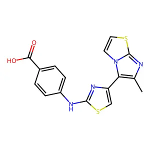 4-((4-(6-Methylimidazo[2,1-b]thiazol-5-yl)thiazol-2-yl)amino)benzoic acid structure