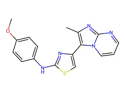 N-(4-methoxyphenyl)-4-(2-methylimidazo[1,2-a]pyrimidin-3-yl)-1,3-thiazol-2-amine structure