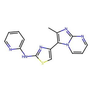 4-(2-methylimidazo[1,2-a]pyrimidin-3-yl)-N-pyridin-2-yl-1,3-thiazol-2-amine structure