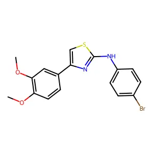 N-(4-bromophenyl)-4-(3,4-dimethoxyphenyl)-1,3-thiazol-2-amine structure