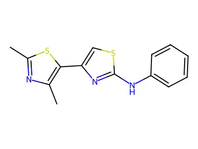 4-(2,4-dimethyl-1,3-thiazol-5-yl)-N-phenyl-1,3-thiazol-2-amine structure