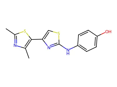 4-[[4-(2,4-Dimethyl-1,3-thiazol-5-yl)-1,3-thiazol-2-yl]amino]phenol structure