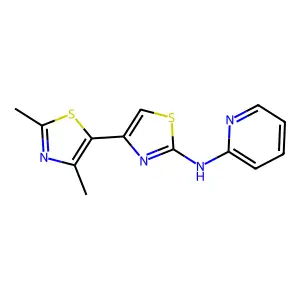 4-(2,4-dimethyl-1,3-thiazol-5-yl)-N-pyridin-2-yl-1,3-thiazol-2-amine structure