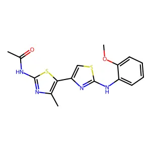 N-(2-((2-methoxyphenyl)amino)-4'-methyl-[4,5'-bithiazol]-2'-yl)acetamide structure
