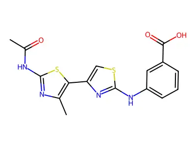 3-((2'-Acetamido-4'-methyl-[4,5'-bithiazol]-2-yl)amino)benzoic acid structure